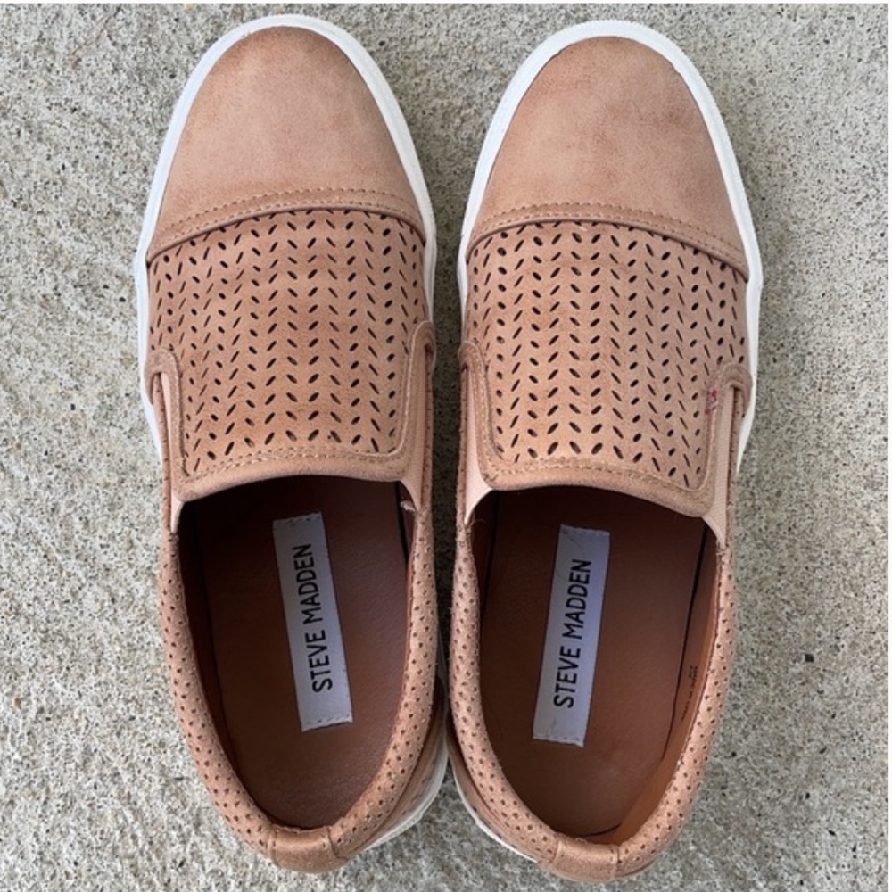 Steve Madden Beige Slip Ons Shoes